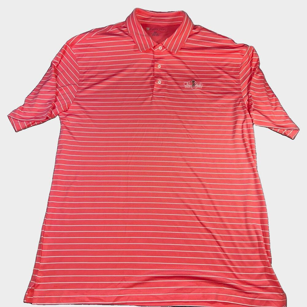 Oxford Golf Men XXXL Polo Shirt Pink Striped Old South Golf Links 3XL Course